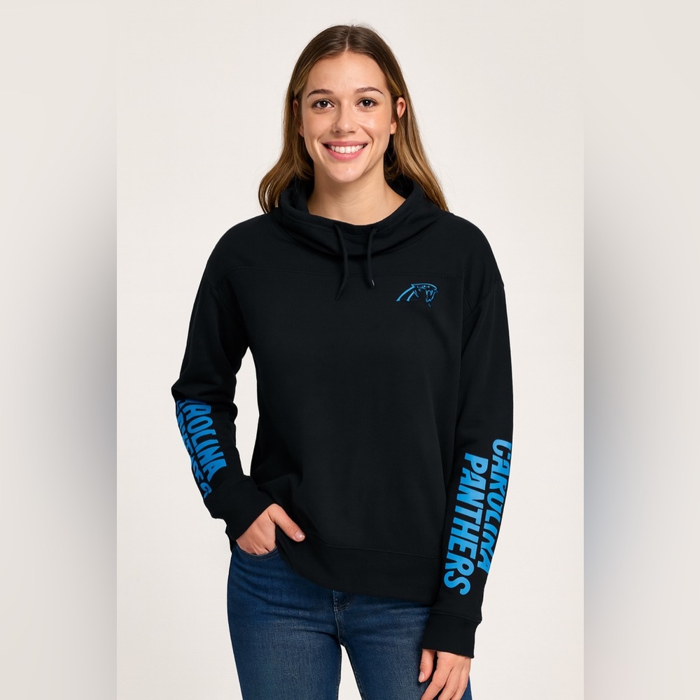 NFL Apparel Carolina Panthers Black Sweatshirt Hoodie Long Sleeve Size X Large